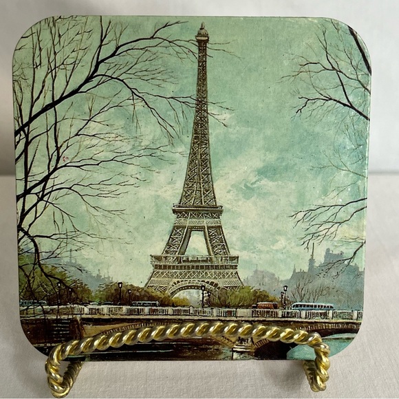 Vintage Paris Drink Coasters. Set of 6. Eiffel Tower, Arc de Triomphe,Montmartre - Picture 4 of 9
